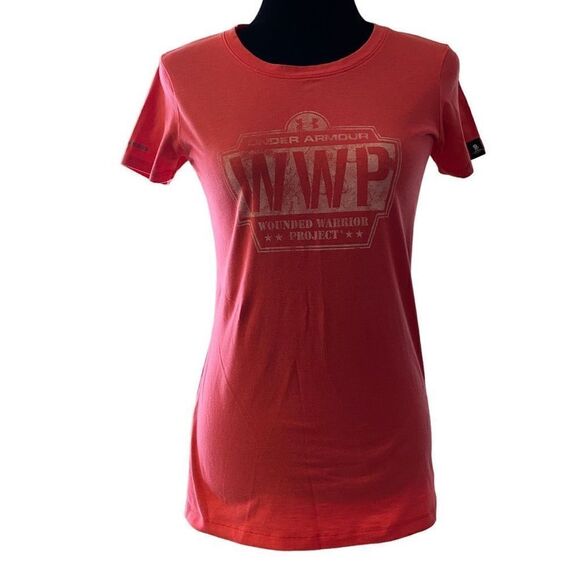 Under Armour Heat Gear Wounded Warrior Project WWP Short Sleeve Pink Tee in Size - Picture 1 of 12